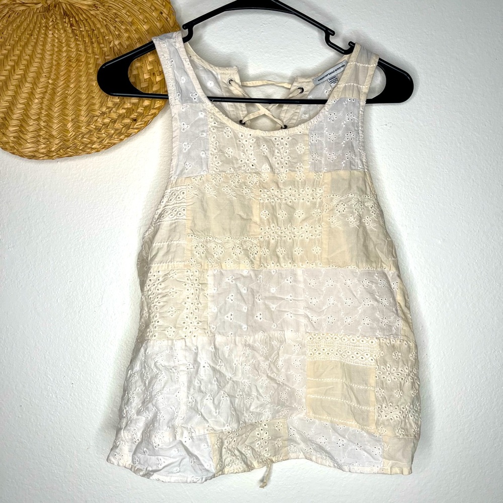 American eagle patch work tank top NWT